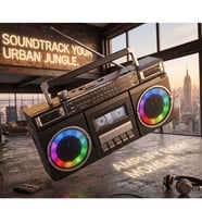 Retro Tasarımlı Bluetooth Hoparlör  RGB Işıklı  USB & TF Kart Destekli Taşınabilir Radyo