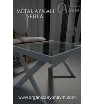 Metal Ayaklı Ayna Sehpa