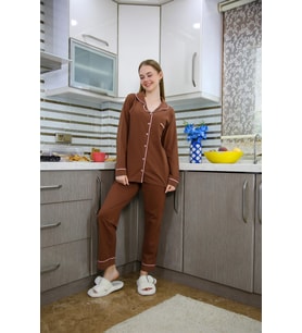 Akbeniz Kadın Penye Uzun Kol Pijama Takım 2773