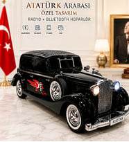 Nostaljik Radyo ATATÜRK Arabası Özel Tasarım Bluetoothlu Ledli Hoparlör