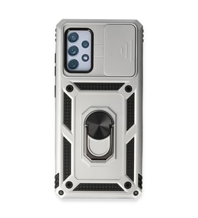 Samsung Galaxy A53 5g Kılıf Pars Lens Yüzüklü Silikon - Gümüş