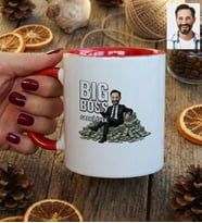 Kişiye Özel Karikatürlü Erkek Patron Kupa Bardak Doğum Günü Hediyesi