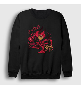 Presmono Unisex Siyah Alastor Hazbin Hotel Sweatshirt 437737tt