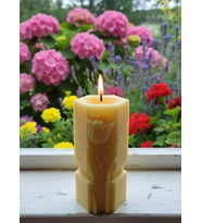 LALE DESENLİ HEDİYELİK DEKORATİF KAVUN KOKULU SOYA WAX MUM (SARI RENKLİ)