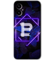 Omix X3 Kılıf HD Desen Baskılı Arka Kapak - Dark Neon Yaprak B Harfi