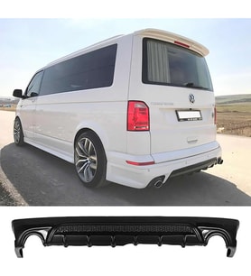 Vw Transporter T7 Izgaralı Arka Ek Mat Siyah Plastik Arka-difizör-bodykit-ek-karlık