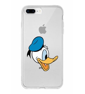 Apple iPhone 7 Plus Uyumlu Kapak Donald Duck Tasarımlı Şeffaf Silikon Kılıf