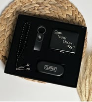 Özel Erkeklere Lüks Kutulu Sigara Tabakası & Orjinal Kutulu Büyük Boy Clipper Çakmak Tespih Deri Anahtarlık Hediye Seti LK79