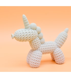 Örgü Dokulu Balon Unicorn Figürü - 3D Yazıcı Tasarım Tekboynuz Biblo - Modern Dekoratif Obje - Çocuk Odası Sanatsal Aksesuar