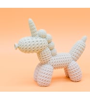 Örgü Dokulu Balon Unicorn Figürü - 3D Yazıcı Tasarım Tekboynuz Biblo - Modern Dekoratif Obje - Çocuk Odası Sanatsal Aksesuar