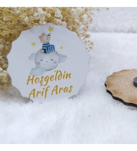 Hayaller Dükkanı 30 Adet Ahşap Buzdolabı Bebek Magnet