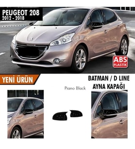 Drs Tuning Peugeot 208 Uyumlu (2012-2018) Batman Yarasa Ayna Kapağı (Piano Black)