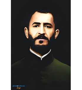 Qazi Muhammed Poster - Postera Qazî Muhammed - Qazî Muhammed Posteri (ÇERÇEVESİZ - 32X47 EBAT) (Siyah-Gri)