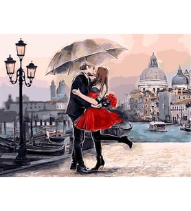 Köprüdeki Çift Sayılarla Boyama Seti 40x 50 cm (Tuvale Gerili)