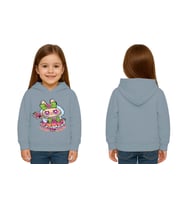 Unisex Baskılı Çocuk Swaetshirt Labubu Baskılı Kapüşonlu 3 İplik Şardonlu (Mavi)
