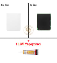 Samsung Galaxy Z Flip 4 Beyaz Renk Arka Kapak + B7000 Yapıştırıcı Arka Cam Batarya Kapağı Pil Kapağı Lazer Kesim Back Cover Galaxy Z Flip 4 Uyumlu
