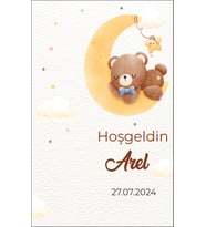 Yenidoğan Ayıcıklı Anahtarlık Kartı 9,5x15 cm - Arletikettasarım