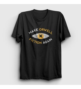 Presmono Unisex Siyah Make Orwell Fiction Again T-Shirt 533100tt