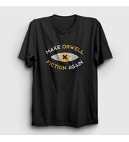 Presmono Unisex Siyah Make Orwell Fiction Again T-Shirt 533100tt