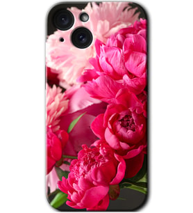 İphone 15 Plus Kılıf HD Desen Baskılı Kılıf - Kırmızı Beyaz Gül