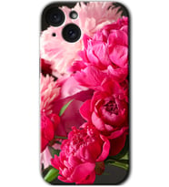 İphone 15 Plus Kılıf HD Desen Baskılı Kılıf - Kırmızı Beyaz Gül