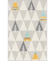 Eliana Home Baskılı, Yıkanabilir Kaymaz Taban Salon Halısı LNA1049 100x150 cm (Sarı)