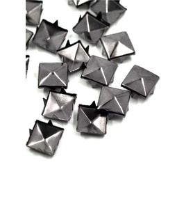 Süs Tırnaklı Platin Çakma Kare Piramit 10 mm 20 Adet Metal Trok