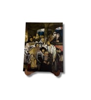 Yom Kippur'da Havrada Dua Eden Yahudiler 26 cm x 20 cm Ahşap Pano