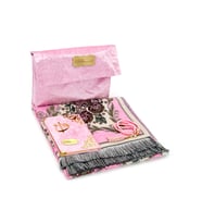 Kadife Keseli Lüks Seccade Seti - Pembe Renk (Karışık)