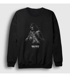 Presmono Unisex Siyah Mobile Call Of Duty Sweatshirt 27074tt