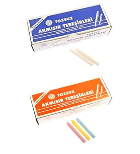 100 lü Renkli ve Beyaz Tebeşir 2 Paket