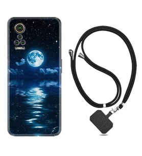 General Mobile GM 21 Pro GM 22 Pro Plus Kılıf Boyun Askılı Silikon Night Moon 1133