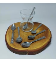 6 Adet Kalp Saplı Çay Kaşığı  Paslanmaz Dekoratif Çay Kaşığı 6 lı Lüx Çay Kaşığı 11 cm Çay Kaşığı