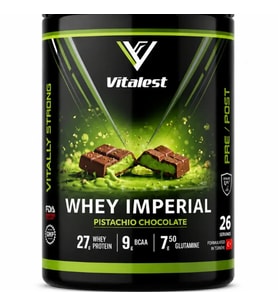 Vitalest Whey Imperial Pistachio Chocolate 900 g 26 Servis Antep Fıstıklı Çikolata Aromalı Whey Protein Tozu