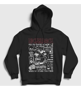 Presmono Unisex Siyah Hard Rock Nickelback Kapüşonlu Sweatshirt 537967tt
