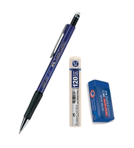 Uçlu Kalem Lacivert 0.7 Grip 1347 Faber 120 li Uç ve Sınav Silgisi Versatil Uçlu Kalem 0,7 1 Adet 