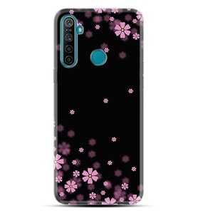 Realme 5i 5 Pro 6i 7 Pro 8 Kılıf Desemli Silikon Black flowers 1391