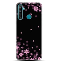 Realme 5i 5 Pro 6i 7 Pro 8 Kılıf Desemli Silikon Black flowers 1391