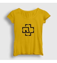 Presmono Kadın Sarı Logo Rammstein T-Shirt 105551tt (Sarı)