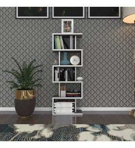 Kenzlife kitaplık raf diba1 gri 129X040x19 banyo kiler ofis (m)