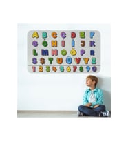 Eğitici Renkli Türkçe Alfabe ve Sayı Eğitim Stickerı, Çocuk Odası, Anaokulu Duvar Stickerı-3898-60x105