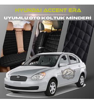 Hyundai Accent Era Siyah Renk Tay Tüyü Cepli & Terletmez Sırtlı Oto Koltuk Minder Seti - Koltuk Koruma Kılıfı (ÖN & ARKA TAM SET)