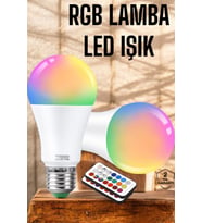 RGB Led Lamba Led Işık Ampul Renk Değiştirebilen 100 Watt