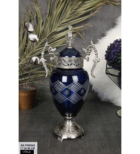 Vitale Eskitme Kapaklı Cam Vazo AK.FN0042