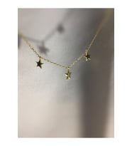 Kadın 925 Ayar Gümüş Üçlü Yıldız Kolye (Gold)