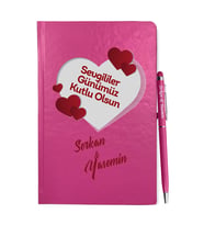 Sevgililer Gününe Özel Pembe Defter Kalem & Hediye Seti 5