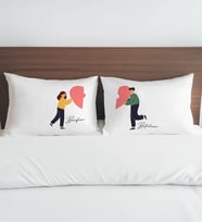 BK Gift Kişiye Özel Sevgili Tasarımlı Pamuklu 2’li Yastık Kılıfı Seti-1 50x70cm, Sevgiliye Hediye, Ev Hediyesi, Tasarım Ev Tekstili