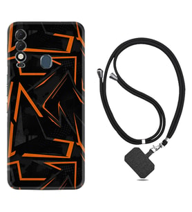 Tecno Spark 8T Kılıf Silikon Boyun Askılı İpli Desenli Silikon Zigzaglar 1651