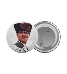 Mustafa Kemal Atatürk Çanta Rozeti 20 Adet En Büyük Boy 5.8cm İğneli Broş