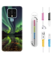 Tecno Camon 16 18P Pova 3 Pova Neo Kılıf Kablo Koruma Spiral Silikon Kuzey Işıkları 1327